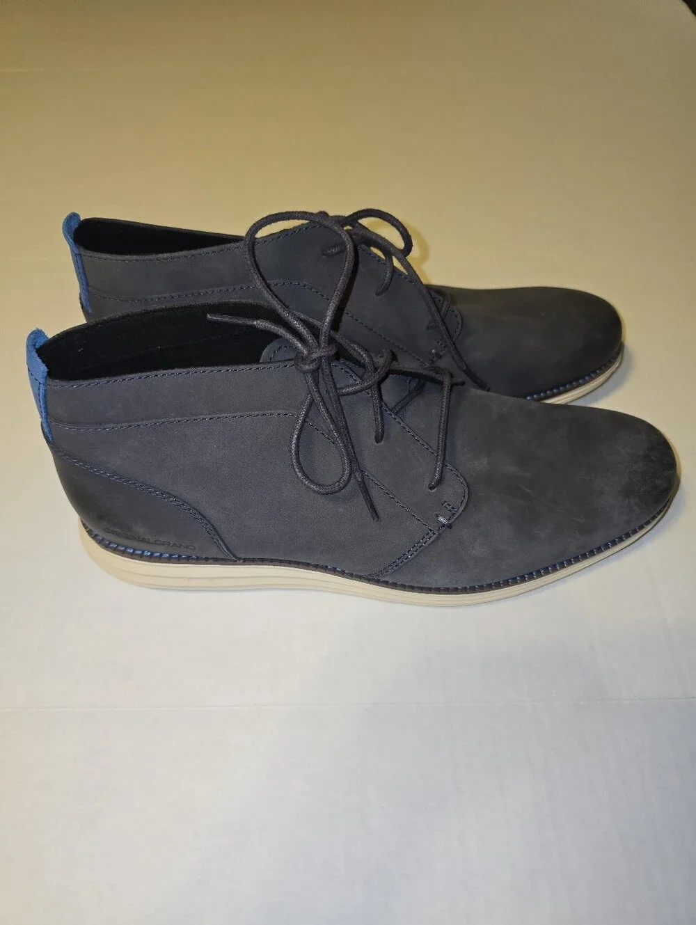 Cole Haan Men's ØriginalGrand Remastered Waterproof Chukka Boots 10.5 Navy Blue